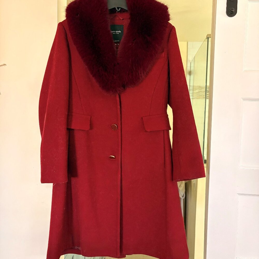 Kate Spade Fur Trim Coat